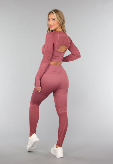 OP=OP! Oudroze Longsleeve Fitness Set met Duimgaten