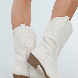OP=OP.40.NL Beige Cowboylaarzen met Rits
