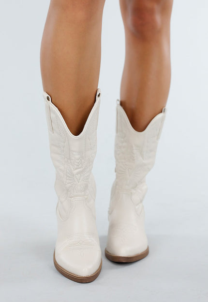 OP=OP.40.NL Beige Cowboylaarzen met Rits