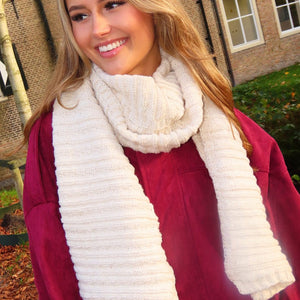 OP=OP.40.NL Kabel Gebreide Shimmer Sjaal