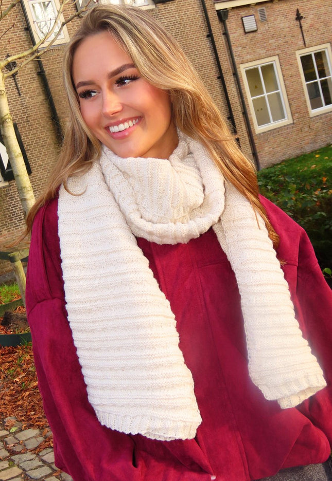 OP=OP.40.NL Kabel Gebreide Shimmer Sjaal