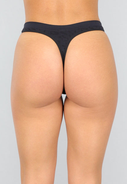 OP=OP.40.NL Stretch String met Panterprint in Zwart