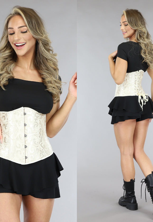 OP=OP.42.S Beige Satin Underbust Korset