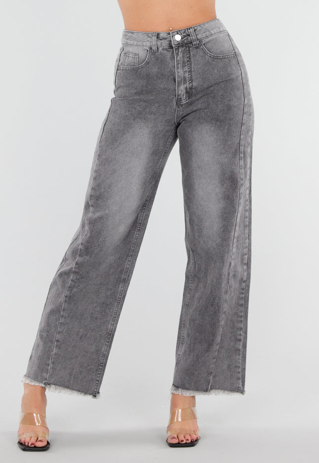 OP=OP.42.S Grijze Straight Leg Jeans