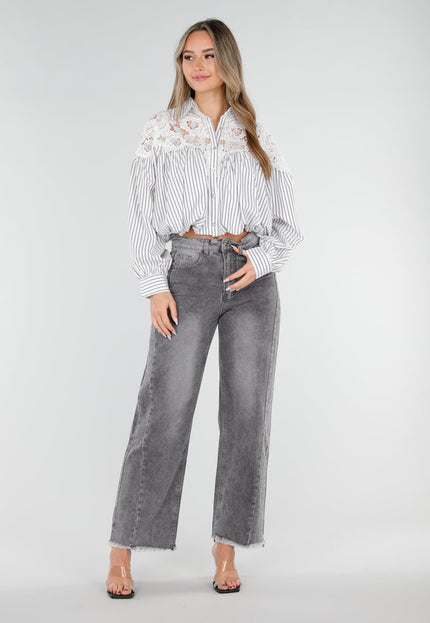 OP=OP.42.S Grijze Straight Leg Jeans