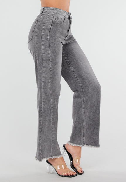 OP=OP.42.S Grijze Straight Leg Jeans