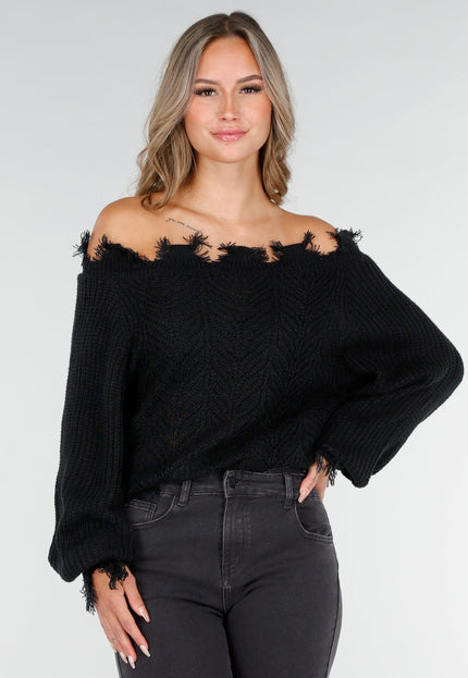 OP=OP.42.S Zwarte Off-Shoulder Trui