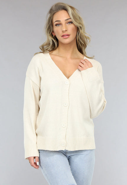 OP=OP! Korte Beige Fijn Gebreide Cardigan