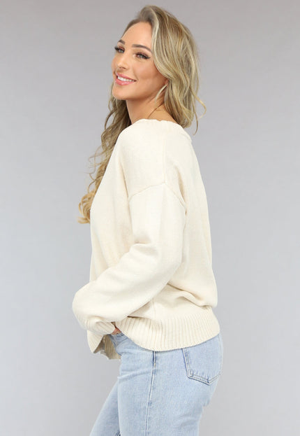 OP=OP! Korte Beige Fijn Gebreide Cardigan