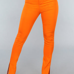 OP=OP! Oranje Jeans met Split
