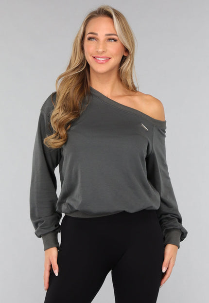 OP=OP! One Shoulder Antraciet Trui
