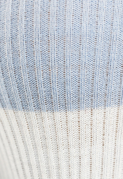 OP=OP.AV.09 Gestreepte Rib Crop Top Blauw