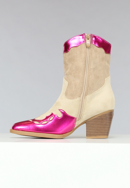 OP=OP! Suèdelook Laarsjes met Roze Metallic details