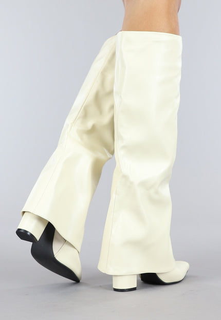 OP=OP! Lange Crème Gevouwen Laarzen