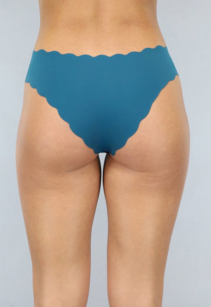 OP=OP! Naadloze Petrol Slip met Geschulpte Randen