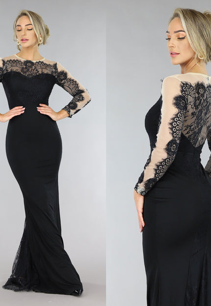 OP=OP! Zwarte Galajurk met Mesh en Kanten Details