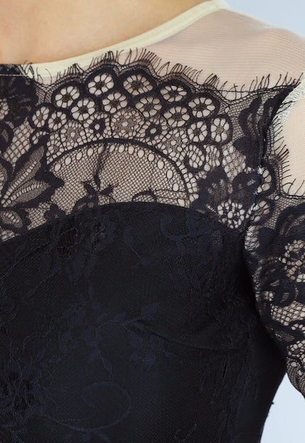 OP=OP! Zwarte Galajurk met Mesh en Kanten Details