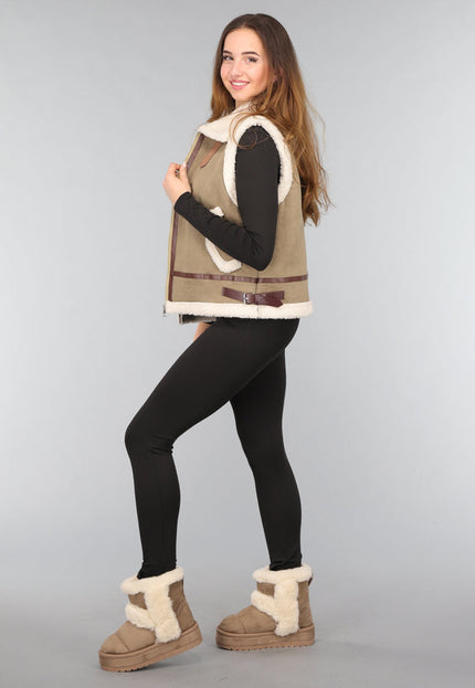 OP=OP! Bruine Faux Fur Boots met Plateau