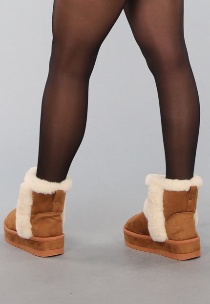 OP=OP! Camel Teddy Laarsjes met Dikke Zool