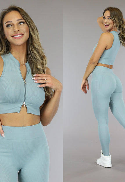 OP=OP! Grijs Blauwe Grove Rib Sporttop