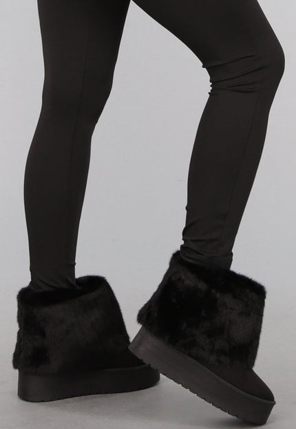OP=OP! Korte Zwarte Faux Fur Snowboots