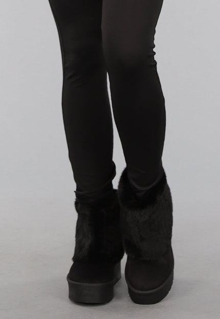 OP=OP! Korte Zwarte Faux Fur Snowboots