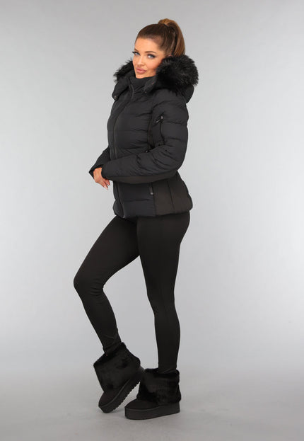 OP=OP! Korte Zwarte Faux Fur Snowboots