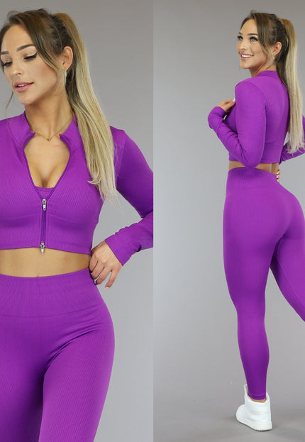 OP=OP! Paars Rib Sportvestje