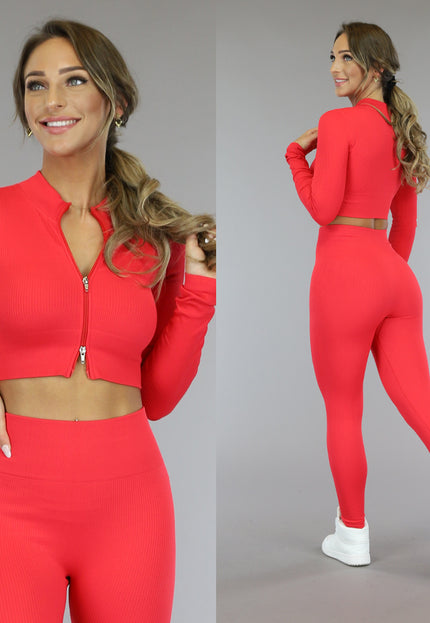 OP=OP! Rood Rib Sportvestje