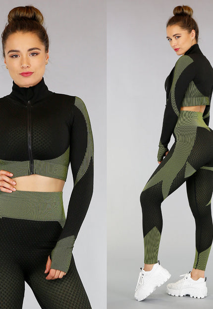 OP=OP! Zwart Sportvestje met Patronen