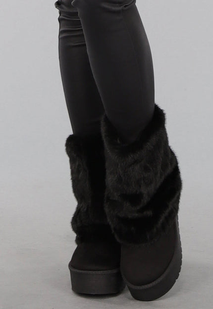 OP=OP! Zwarte Imitatie Bont Snowboots
