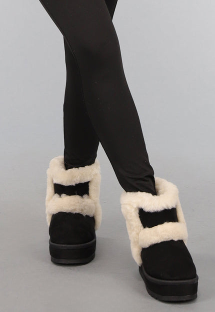 OP=OP! Zwarte Teddy Boots met Dikke Zool