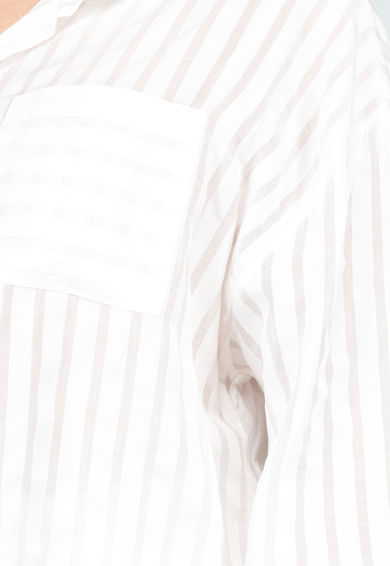 OP=OP.AV.05 Witte Gestreepte Set met Short en Blouse