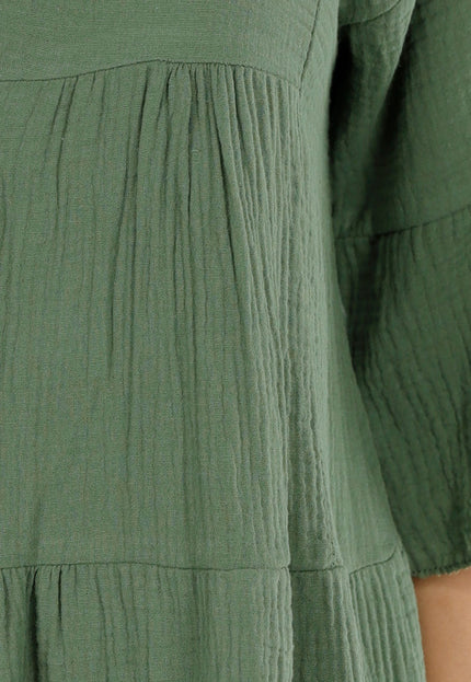 OP=OP.AV.06 Khaki Linnenlook Tuniekjurk