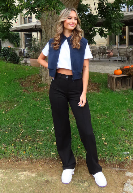 OP=OP.AV.09 Donkerblauw Sportvest met Rits