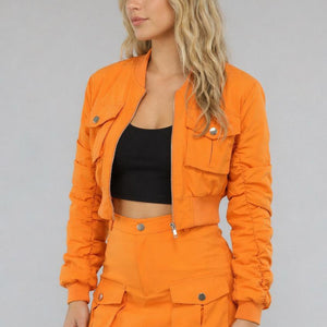 ORANJE-F 2-Delige Oranje Cargo Skort Set