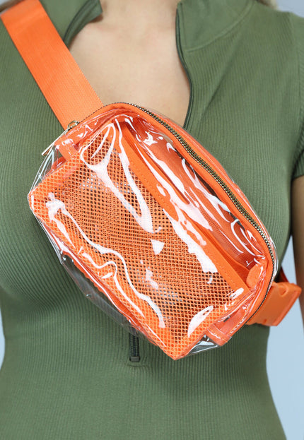 ORANJE-F Doorzichtige Oranje Fanny Pack