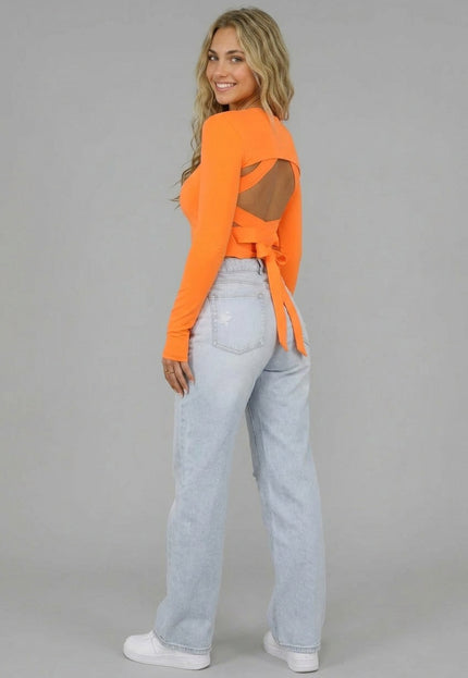 ORANJE-F Fel Oranje Crop Bolero