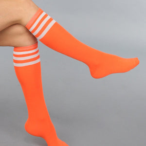 ORANJE-F Feloranje Gestreepte Kousen