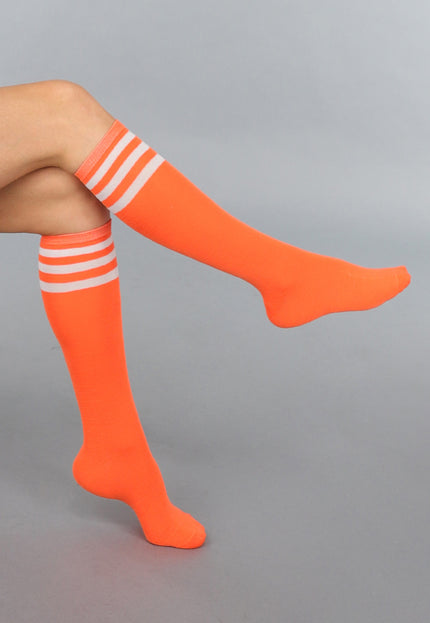 ORANJE-F Feloranje Gestreepte Kousen