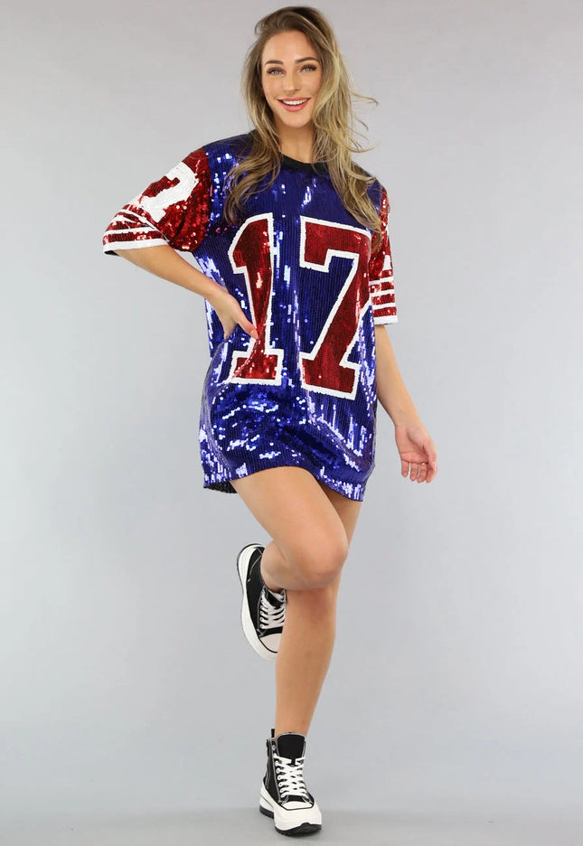 ORANJE-F Football Jersey Jurk met Pailletten