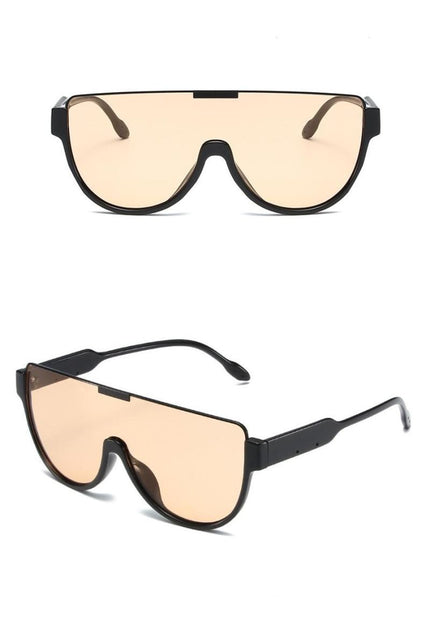 ORANJE-F Grote Zwarte Festival Bril met Oranje Glazen