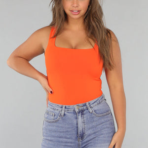 ORANJE-F Mouwloze Oranje Bodysuit