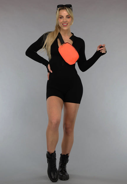 ORANJE-F Neon Oranje Festival Tasje met Gespsluiting