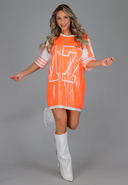 ORANJE-F Neon Oranje Koningsdag Jersey Jurk