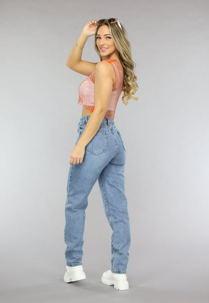 ORANJE-F Oranje Fishnet Glitter Tank Top