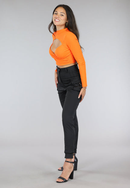 ORANJE-F Oranje Rib Top met Overslag