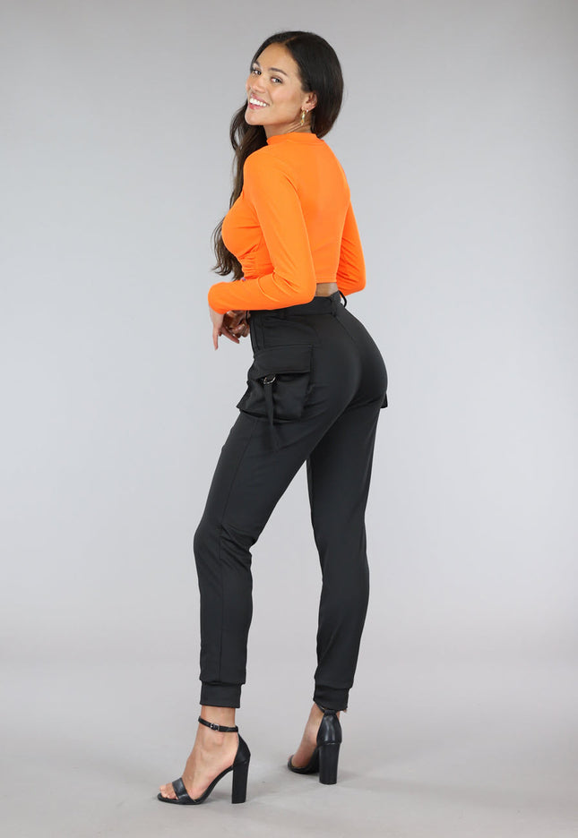 ORANJE-F Oranje Rib Top met Overslag