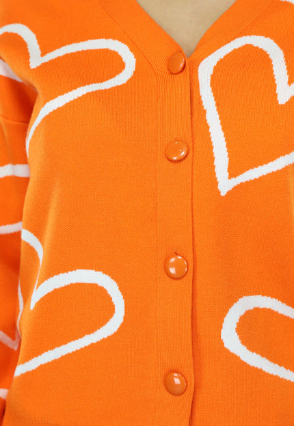 ORANJE-F Oranje Vest met Hartjes Print