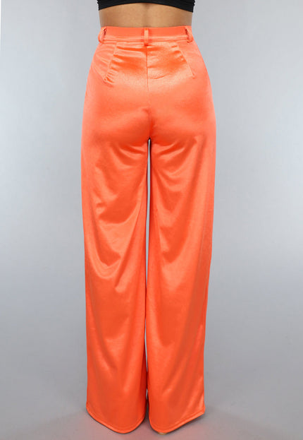 ORANJE-F Satijnen Oranje Cargo Broek